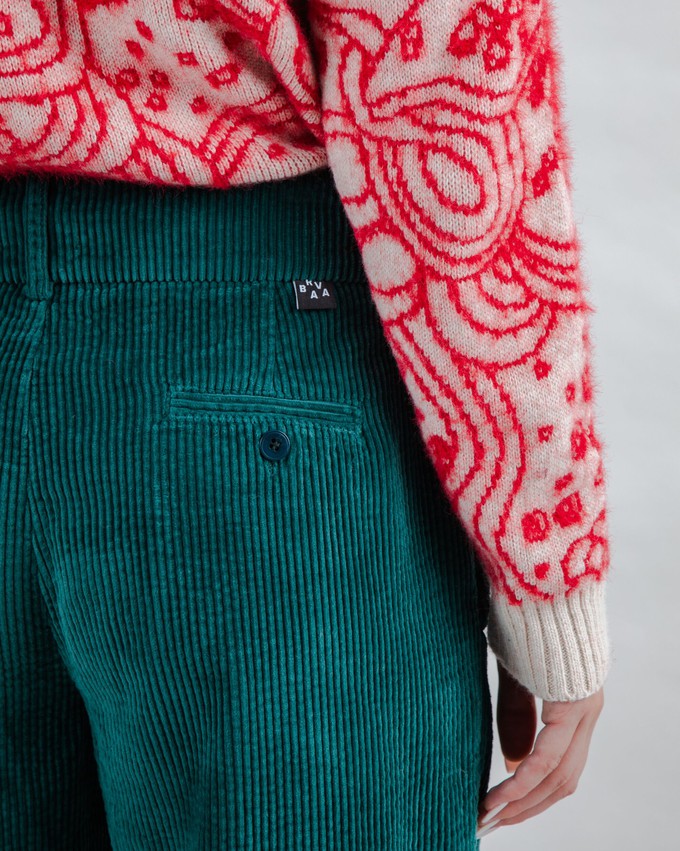 Corduroy Faltenhose Dunkelgrün from Brava Fabrics
