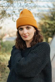 Hat N°1 - DutchMerino (Ochre Yellow) via BROL - Bewust Breigoed