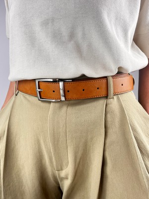 Reverse reversible belt – Black/Camel from CANUSSA