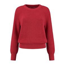 Knitted jumper  Recycled Cotton & Tencel Raspberry Red via Charlie Mary