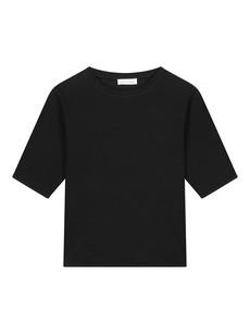Structured Cotton Top Black via Charlie Mary