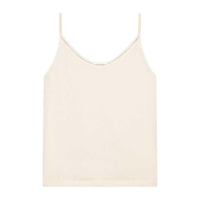 Crêpe Cotton Singlet Crème from Charlie Mary