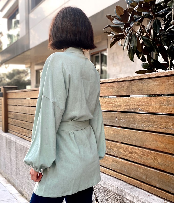 Alice Mint Crinkle Gauze Kimono from Chillax