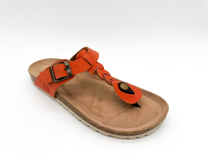 thies 1856 ® Eco Thong Braid Sandal vegan carrot (W/X) from COILEX