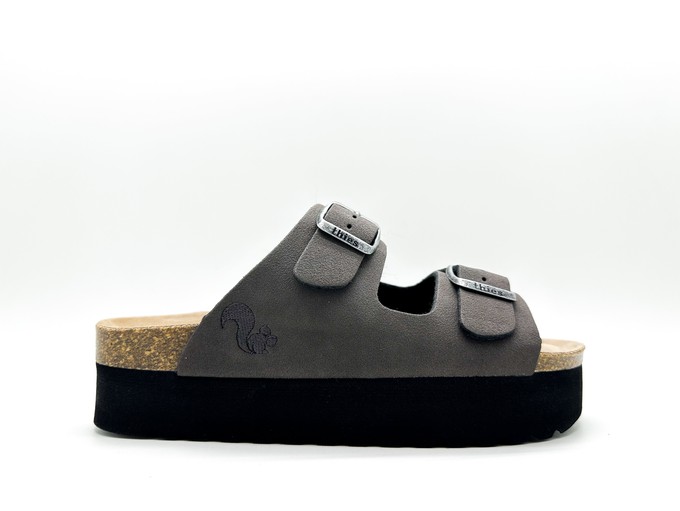 thies 1856 ® Eco Bio Plateau Sandal vegan charcoal (W/X) from COILEX
