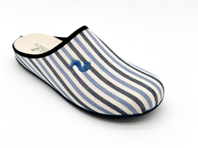 thies 1856 ® Eco Pyjama Slipper blue stripe (W/X) from COILEX