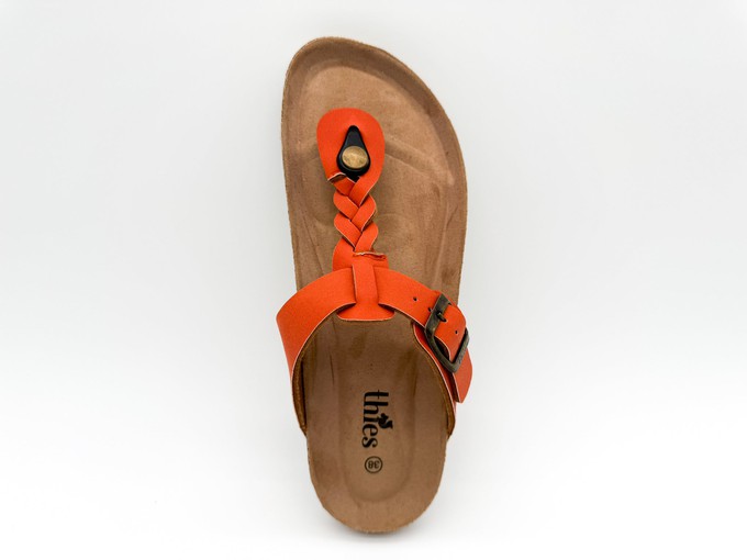 thies 1856 ® Eco Thong Braid Sandal vegan carrot (W/X) from COILEX