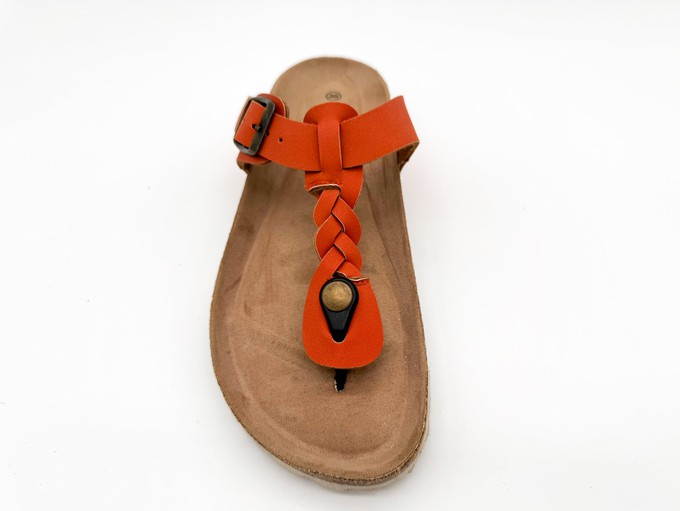thies 1856 ® Eco Thong Braid Sandal vegan carrot (W/X) from COILEX