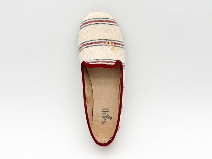 thies 1856 ® Eco Stripe Closed Slipper red blue stripe (W/X) from COILEX
