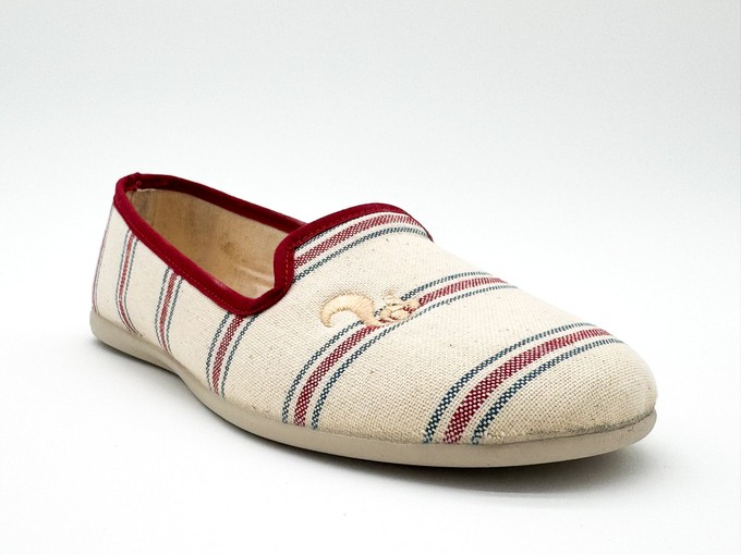 thies 1856 ® Eco Stripe Closed Slipper red blue stripe (W/X) from COILEX