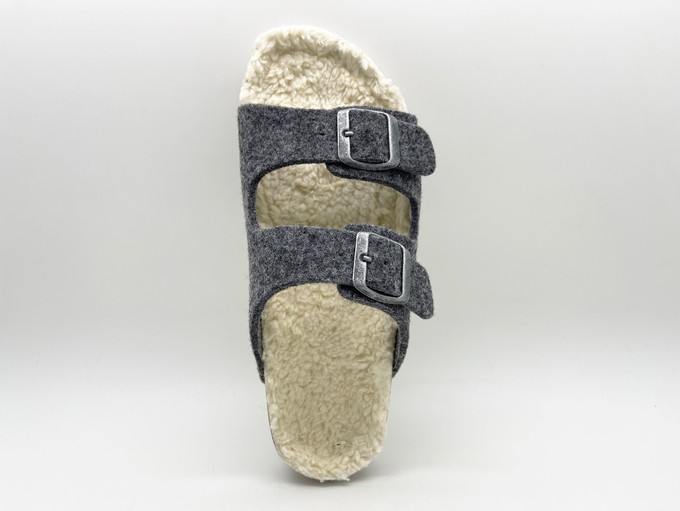 thies 1856 ® Recycled Plush PET Bio Sandal vegan dark grey (W/X) from COILEX