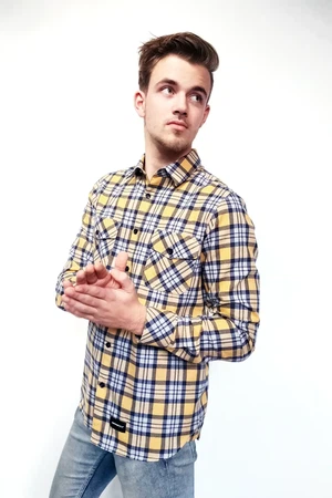 Sustainable check shirt Kovale | navy gold grey from common|era sustainable fashion