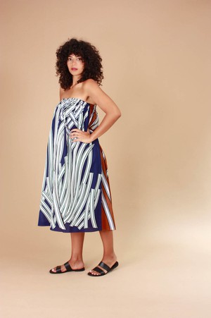 Jungle skirt dress brown blue from Cool and Conscious