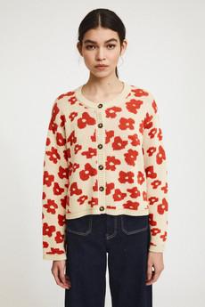 Keith Knit cardigan red flowers via Cool and Conscious