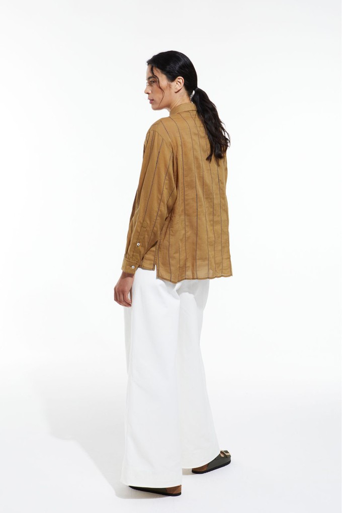 KHAKI ROSALIE EMBROIDERED SHIRT from Cool and Conscious