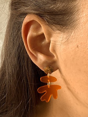Mini carole earrings - orange from Cool and Conscious