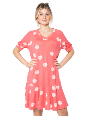 Eukalyptus Kleid Clara - rosa mit Rosen from CORA happywear