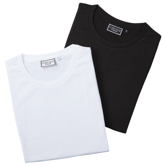 T-Shirt Doppelpack - Brilliant Weiß & Schwarz from COREBASE