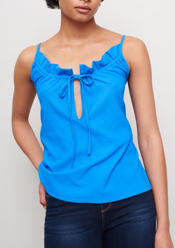 Ruffle Top in Azure from Cucumber Clothing
