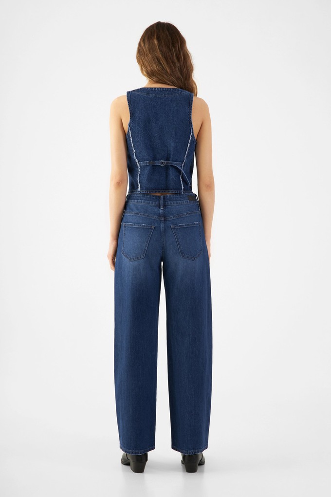 ASH Barrel Leg Minimal Stretch - Fringes - Dark Blue from DAWN Denim