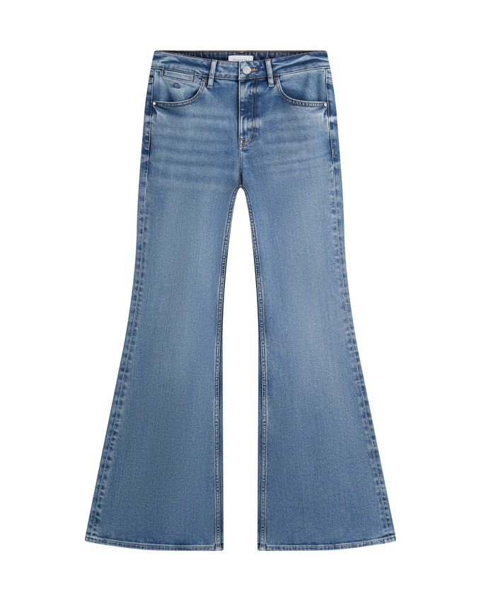 CELESTIAL Slim Flared Soft Tencel - Medium Blue from DAWN Denim