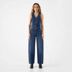ASH Barrel Leg Minimal Stretch - Fringes - Dark Blue via DAWN Denim