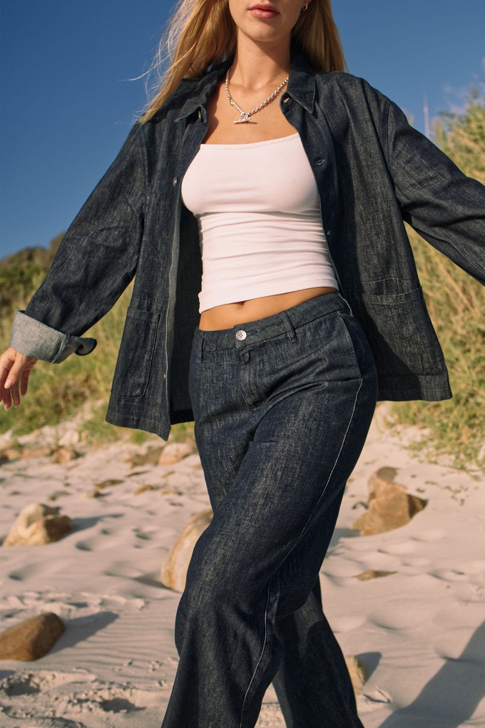 SORRY Lightweight Hemp - Shacket - Raw Blue - Women from DAWN Denim