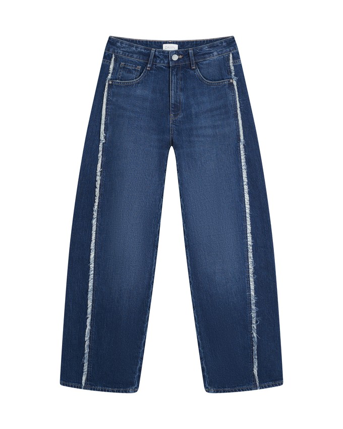 ASH Barrel Leg Minimal Stretch - Fringes - Dark Blue from DAWN Denim