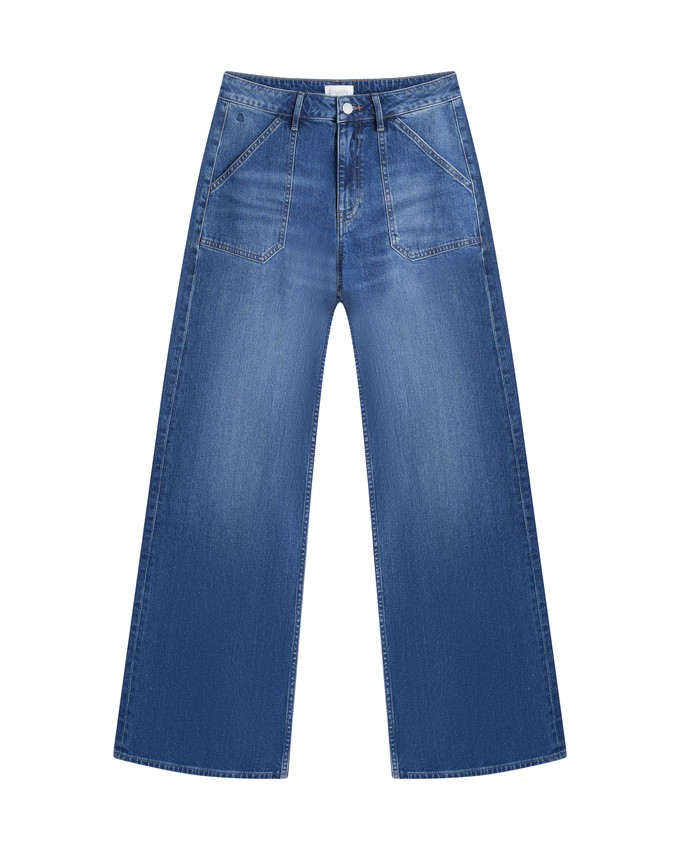 SUNNY Wide Leg Minimal Stretch - Worker - Medium Blue from DAWN Denim