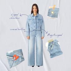 AMARA Minimal Stretch - Boxy Jacket - Light Blue - Art on Broken Pieces via DAWN Denim