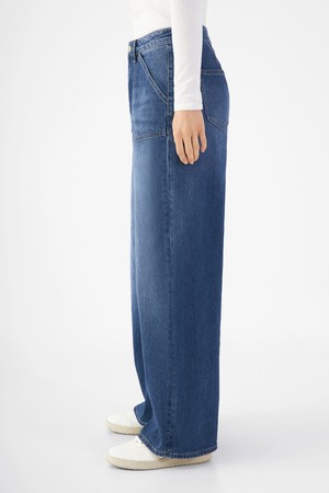 SUNNY Wide Leg Minimal Stretch - Worker - Medium Blue from DAWN Denim