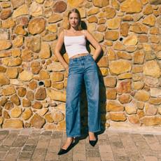 ASH Barrel Leg Minimal Stretch - Basic - Medium Blue via DAWN Denim