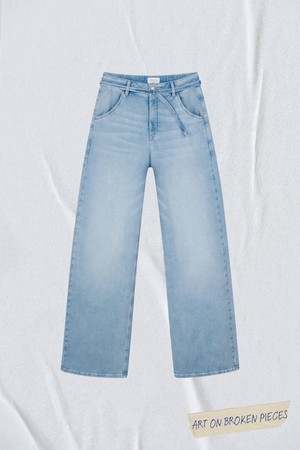 BLINK High Waist Wide - Light Blue - Art on Broken Pieces from DAWN Denim