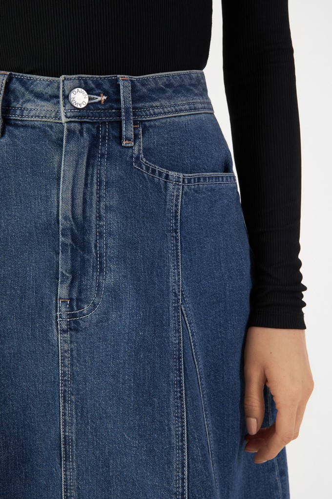 SOL Skirt Minimal Stretch - Midi - Vintage Blue from DAWN Denim