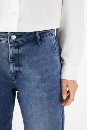 GLOW Flared Soft Tencel - Denim Chino - Medium Blue from DAWN Denim