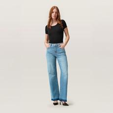 DEW Flared Soft Denim - Open Hem - Light Blue via DAWN Denim