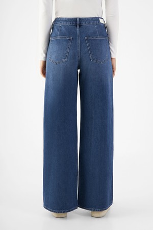 SUNNY Wide Leg Minimal Stretch - Worker - Medium Blue from DAWN Denim