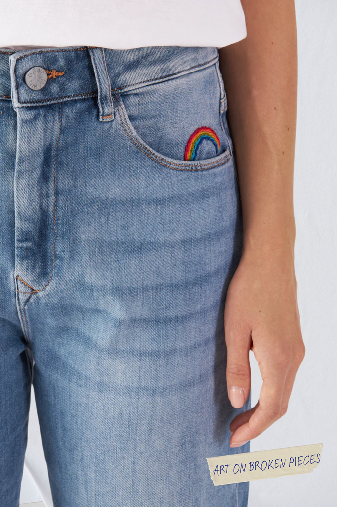 STARDUST O-Shape Soft Denim - Classic - Light Blue - Art on Broken Pieces from DAWN Denim
