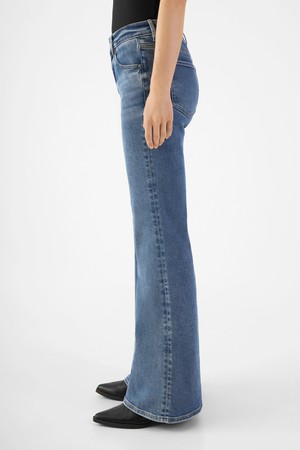 CELESTIAL Slim Flared Soft Tencel - Medium Blue from DAWN Denim