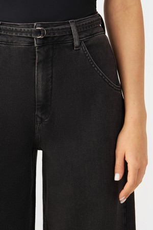 BLINK High Waist Culotte Jeans - Black Denim from DAWN Denim