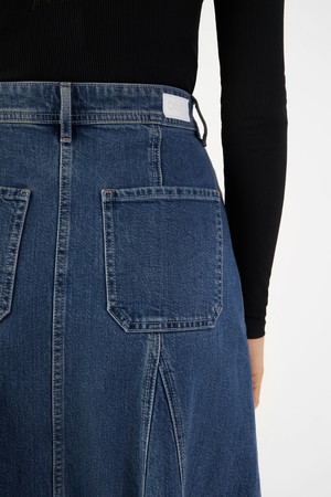 SOL Skirt Minimal Stretch - Midi - Vintage Blue from DAWN Denim