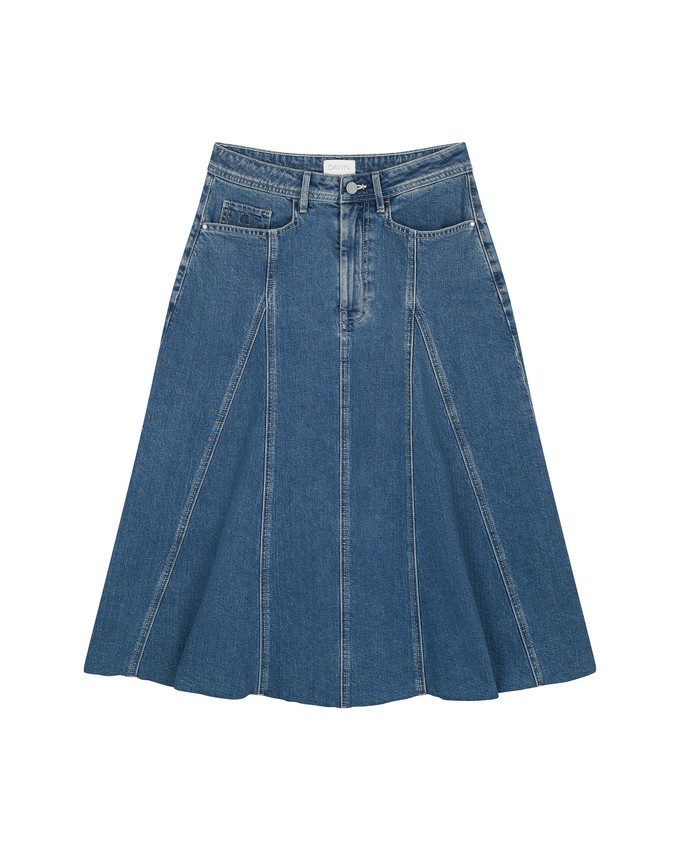 SOL Skirt Minimal Stretch - Midi - Vintage Blue from DAWN Denim