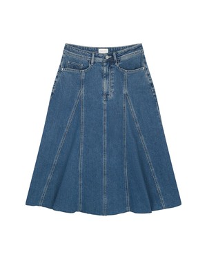 SOL Skirt Minimal Stretch - Midi - Vintage Blue from DAWN Denim