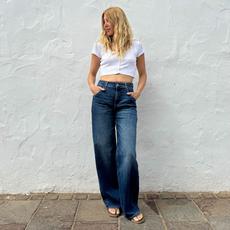 BLINK High Waist Wide - Vintage Blue via DAWN Denim