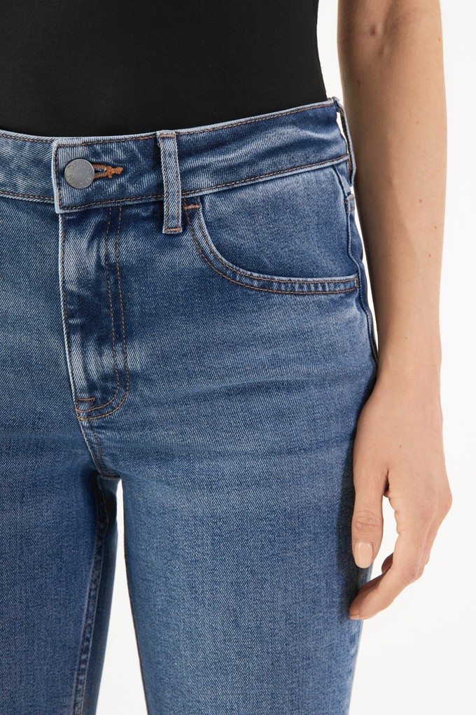 CELESTIAL Slim Flared Soft Tencel - Medium Blue from DAWN Denim