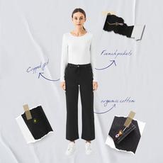 DEW Flared Cropped Soft Denim - French Pocket - Black Denim - Art on Broken Pieces via DAWN Denim