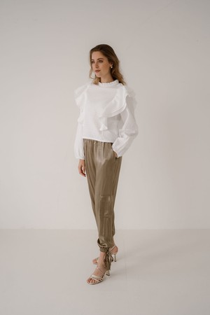 RACHEL TOP LS - WHITE from ELJO THE LABEL