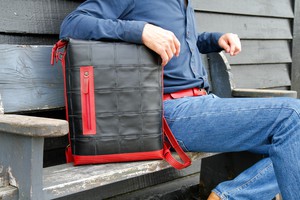 Large Backpack | Leather & Fire-hose from Elvis & Kresse