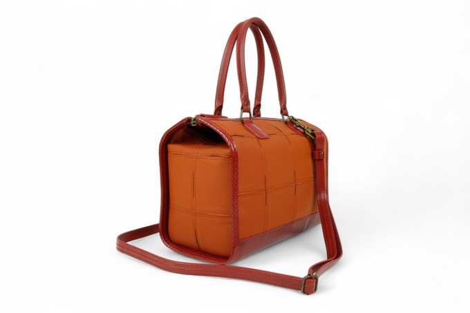 Small Post Bag | Leather & Fire-hose from Elvis & Kresse