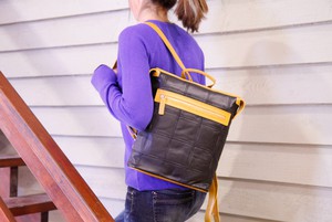 Small Backpack | Leather & Fire-hose from Elvis & Kresse